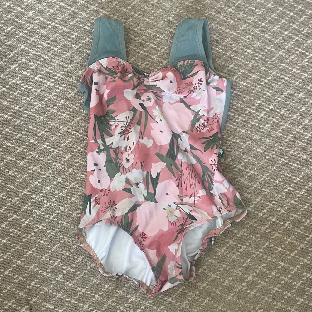 luckyleo pink floral ballet and dance leotard